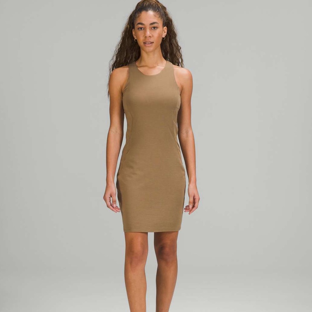 lululemon athletica Strapless Dress in Tan